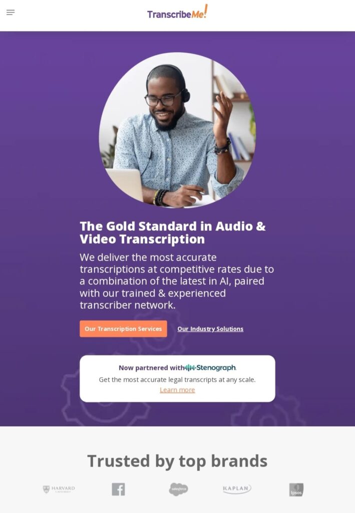 TranscribeMe interface